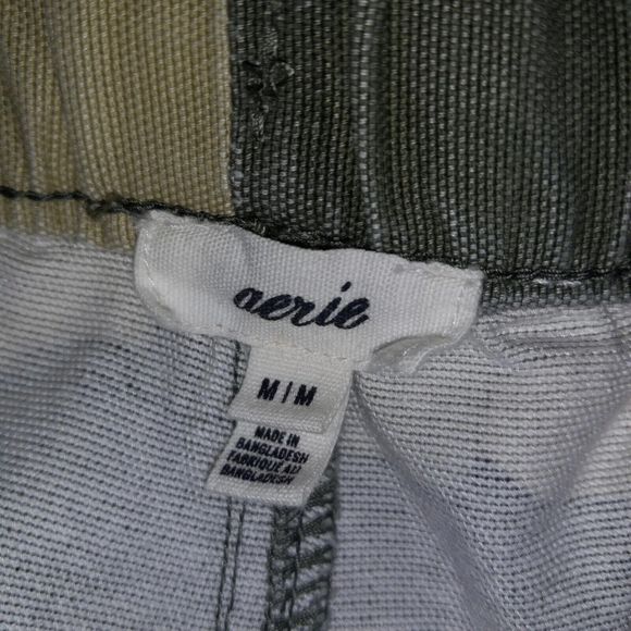 Aerie Cargo Joggers Medium Pull On Elastic Waist Ankle Green Camo Camouflage - Picture 11 of 15